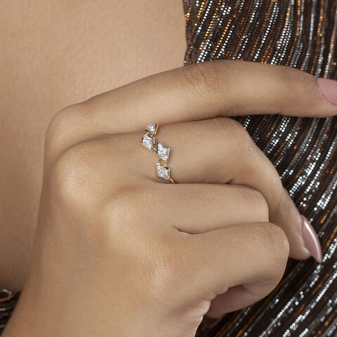 Disco Beat Gold & Diamond Ring
