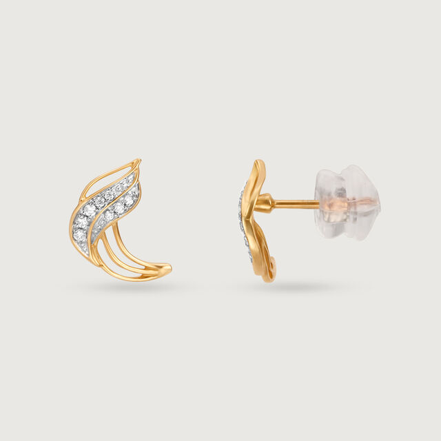 Dancing Breeze 14 Kt Gold & Diamond Stud Earrings,,hi-res image number null