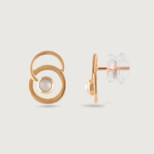 Timeless Glow Gold & Pearl Stud Earrings,,hi-res image number null
