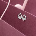 Floral Embrace Silver Stud Earrings,,hi-res view 1