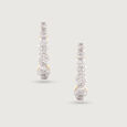 Radiant Shimmer Gold & Diamond Hoop Earrings,,hi-res view 3