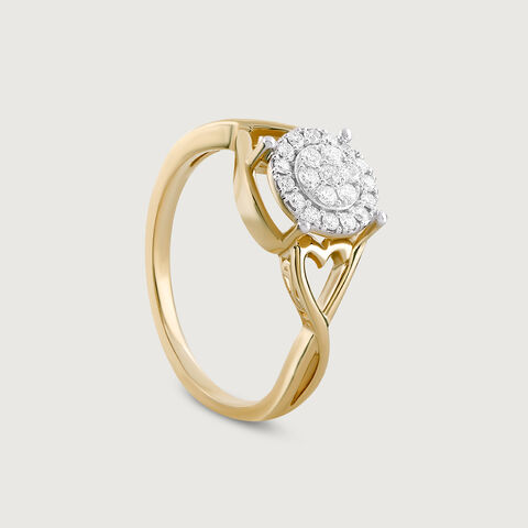 Twilight Circle Gold & Diamond Finger Ring