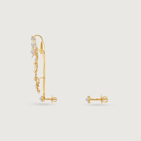 Floral Quilt Diamond Ear Cuff