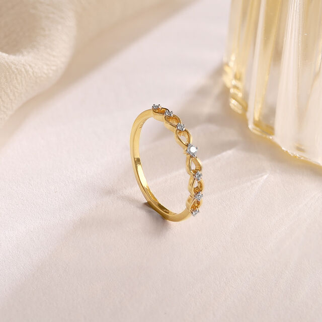Interwoven Grace Gold & Diamond Finger Ring,,hi-res image number null