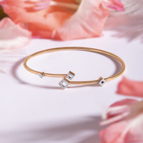 Graceful Shine Diamond & Gold Bangle
