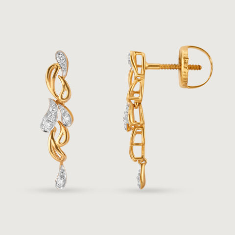 Dewdrop Cascade 18 Kt Gold & Diamond Drop Earrings