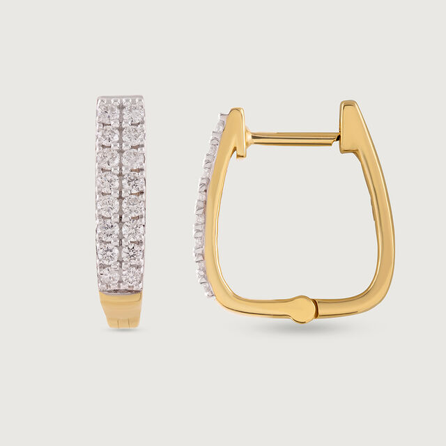 Classic Luxe Gold & Diamond Hoop Earrings,,hi-res image number null