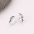 Mosaic Crush Silver Hoop Earrings,,hi-res view 1