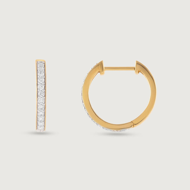 Oval Chic Gold & Diamond Hoop Earrings,,hi-res image number null