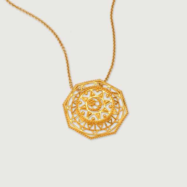 Warli Symmetry 22KT Gold Pendant,,hi-res image number null