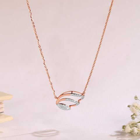 Dazzling Wave Gold & Diamond Necklace