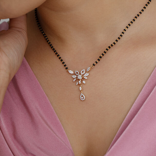 Floral Cascade Gold and Diamond Mangalsutra,,hi-res image number null