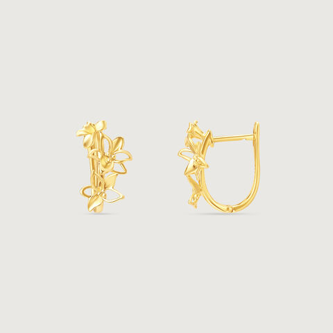 Flutter Bloom Gold Hoop Earrings