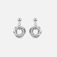 Twisted Loop Silver Drop Earrings,,hi-res view 3