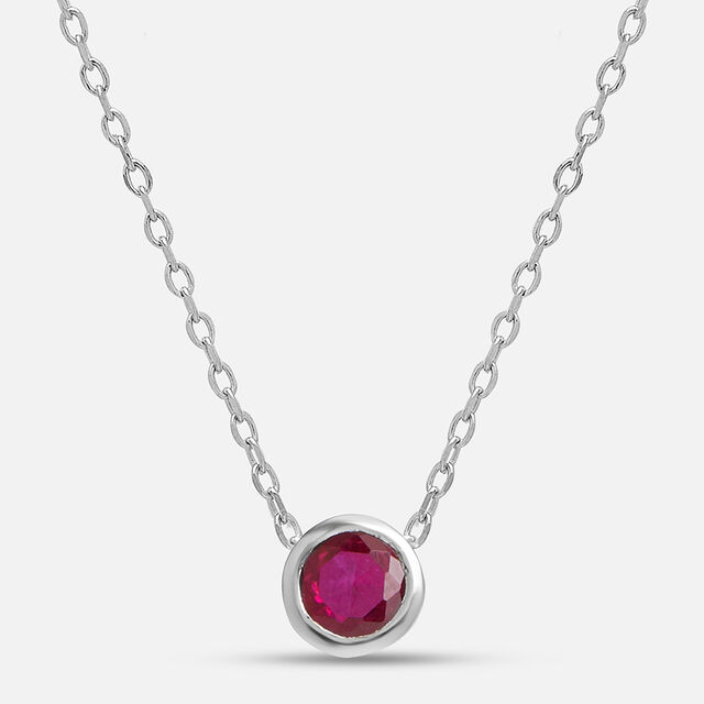 Radiant Ruby Silver Necklace,,hi-res image number null