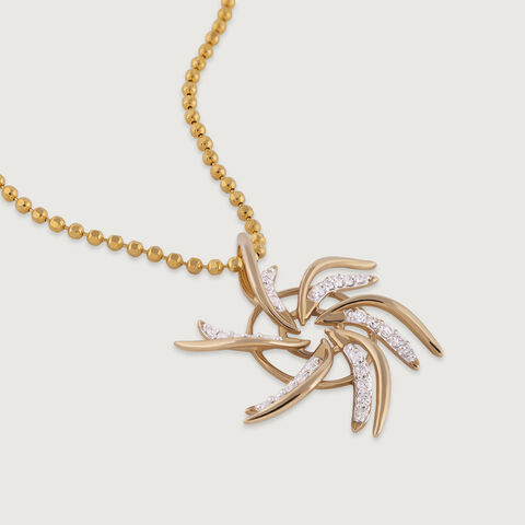 Whirlwind Sparkle Gold & Diamond Pendant