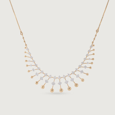 Retro Diva Gold & Diamond Necklace