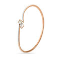 14KT Rose Gold Chic Dual-Tone Rhombus Diamond Bangle,,hi-res view 3