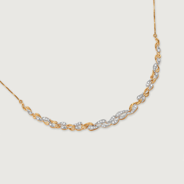 Dewdrop Cascade 18 Kt Gold & Diamond Necklace,,hi-res image number null