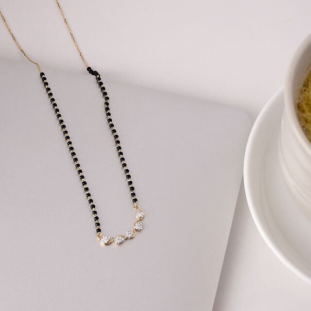 Raindrop Radiance Gold and Diamond Mangalsutra,,hi-res image number null