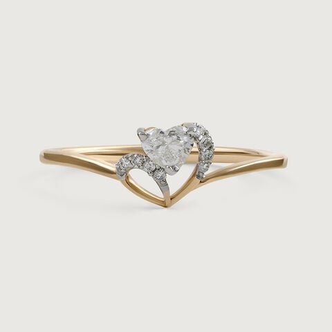 Heartfelt Radiance 14 kt Gold & Diamond Ring