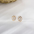 Basketry Glow Gold and Diamond Stud Earrings,,hi-res view 1