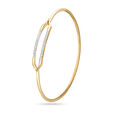 14KT Yellow Gold Dazzling Geometric Diamond Bangle,,hi-res view 3