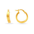 22KT Yellow Gold Subtle Glamorous Hoop Earrings,,hi-res view 4
