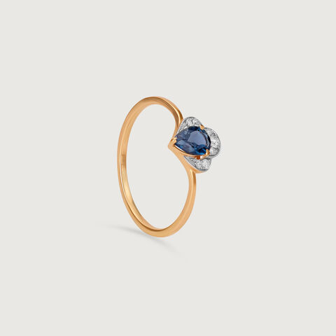 Blue Crown Diamond & Gold Ring