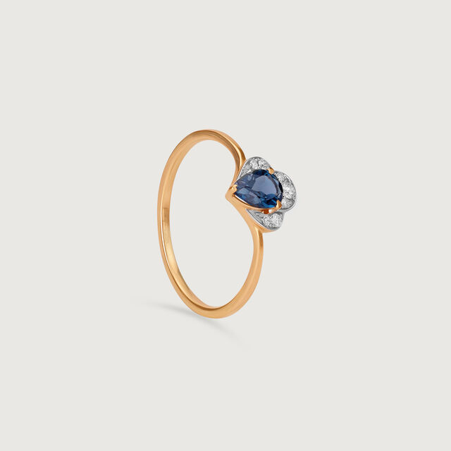 Blue Crown Diamond & Gold Ring,,hi-res image number null