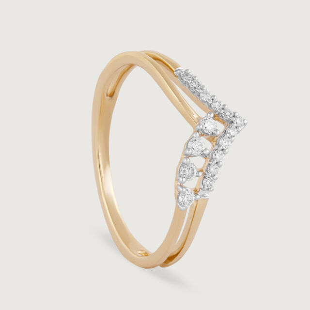 Twinkling Peak Gold & Diamond Finger Ring,,hi-res image number null