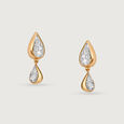 Teardrop Whisper 14 Kt Gold & Diamond Drop Earrings,,hi-res view 3