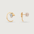 Chic Tulip 14 Kt Gold & Diamond Stud Earrings,,hi-res view 4