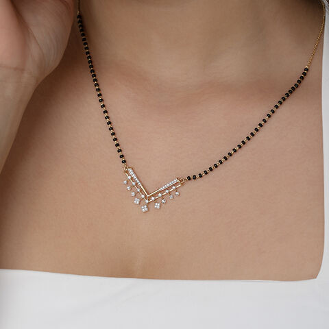 Glistening Fringe Gold and Diamond Mangalsutra