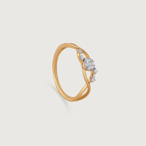 Dancing Vines Gold & Diamond Finger Ring