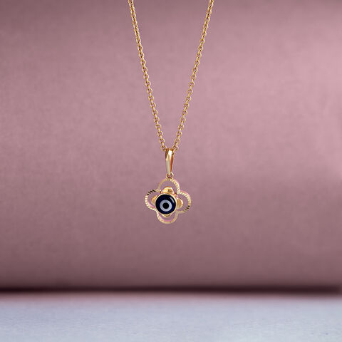 Blooming Evil Eye Gold Pendant