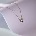 Luminous Luck Evil Eye Gold Pendant with Chain,,hi-res view 1