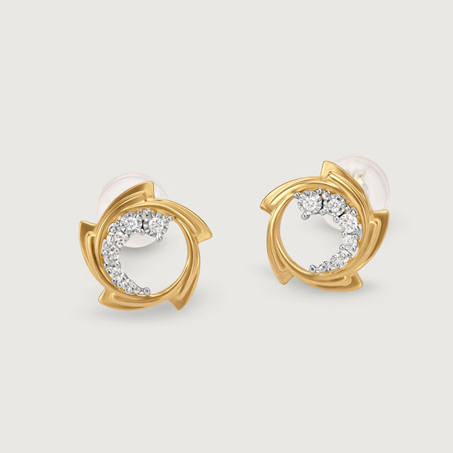 Luminous Flare 14KT Diamond Stud Earrings,,hi-res image number null