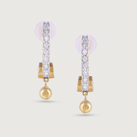 Dual Tone Gold & Diamond Drop Earrings