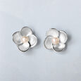 Bloom Pearl Silver Stud Earrings,,hi-res view 1
