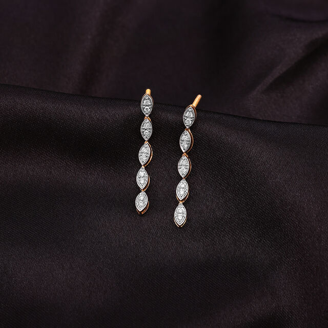 Radiant Ivy 14 Kt Gold and Diamond Drop Earrings,,hi-res image number null