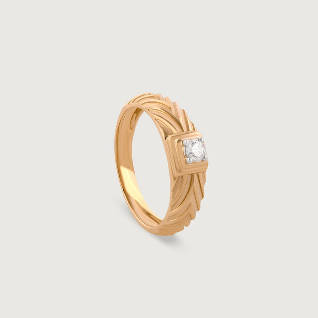 Wavy Blaze Gold & Diamond Finger Ring for Men,,hi-res image number null