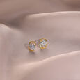 Willow Whispers 14 Kt Gold & Diamond Stud Earrings,,hi-res view 1