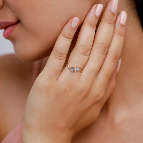 14KT Yellow Gold Icy Summit Diamond Ring