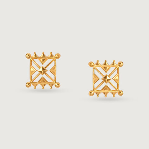 Warli Wonder 22KT Gold Stud Earrings