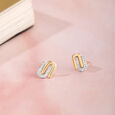 Intertwined Bonds Gold & Diamond Stud Earrings,,hi-res view 1