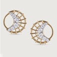 Basketry Glam Gold and Diamond Stud Earrings,,hi-res view 3