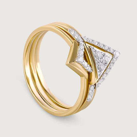 Stackable Lippan Art Gold & Diamond Finger Ring