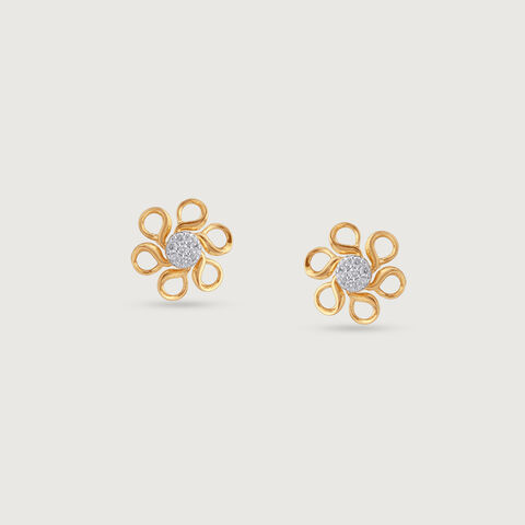 Dancing Daisy Diamond Stud Earrings