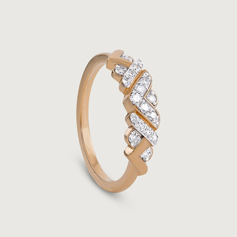 Basketry Vibes Gold and Diamond Finger Ring